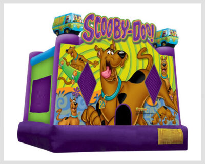 Scooby-Doo Bounce House featuring bright colors and fun graphics of Scooby and the gang, perfect for kids’ parties and events.