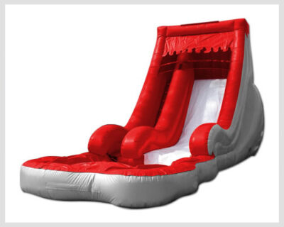 16ft Volcano Slide – Red and Grey Inflatable Water Slide with Pool